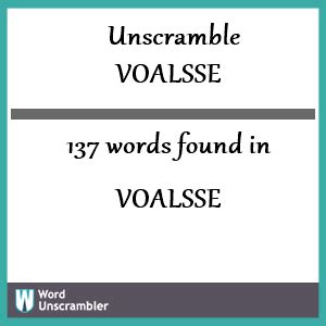 VUME Unscrambled Letters 